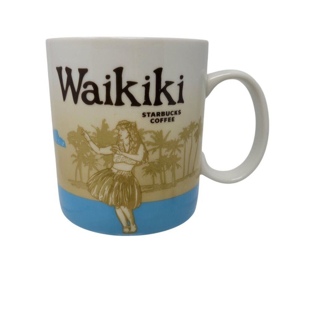 Starbucks Waikiki Hawaii Island State Coffee Mug Icon Series‎ 16oz Collectible